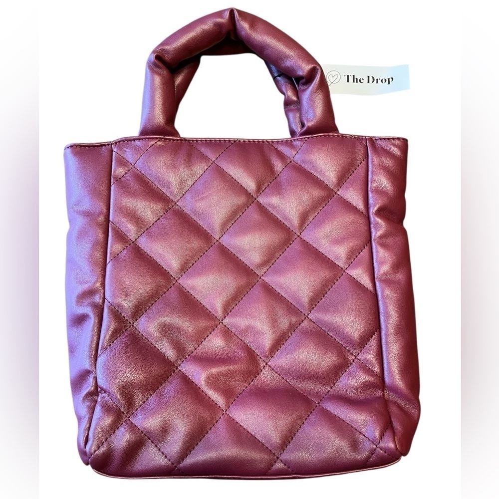 NWT The Drop Bella Small Puffer Tote Bagtote-handbag - Rhubarb - Picture 7 of 10